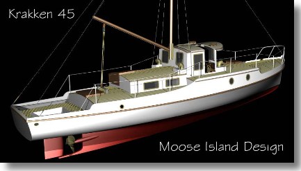 Starboard stern 'Krakken 45' yacht / cruiser design